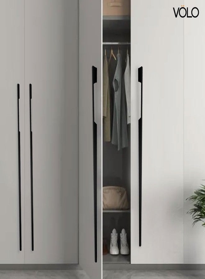 VOLO Cabinet Handles - Multi-Use Aluminium Pull Handles for Wardrobes, Drawers, Sliding Closets & Doors in Kitchen, Office & Bedroom | Pack of 2 (SAC-40) (Black, 900MM (36 INCH)) - Image 3